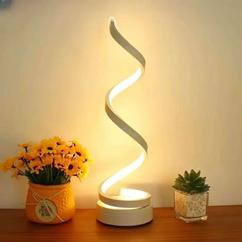 Modern Spiral Adjustable LED Desk Lamp - USB Powered