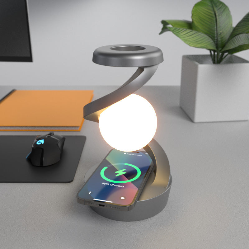 Rotating Levitating LED Desk Lamp with Wireless Charging