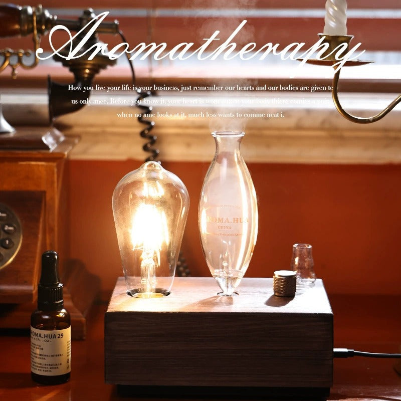 Dream Back to London Retro Heart Aromatherapy Diffuser – Vintage Cold Scent Lamp & Romantic Night Light