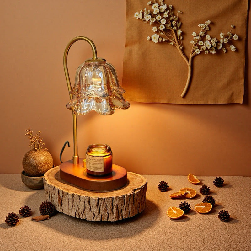 Lily of the Valley Candle Warmer Lamp – French Vintage Bellflower Wax Melter with Dimmable Halogen & Timer