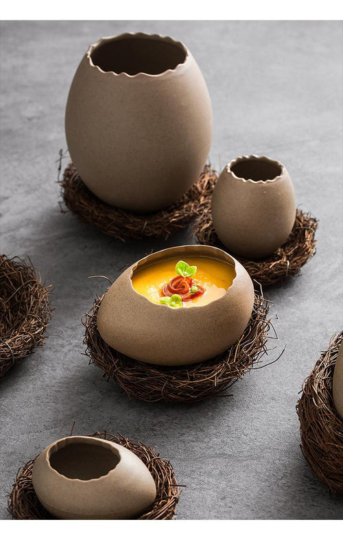 Bird's Nest Eggshell Dessert Bowl