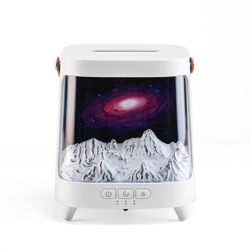 Galaxy Aromatherapy Diffuser with Simulated Flame – USB Humidifier & Color-Changing Mist Maker