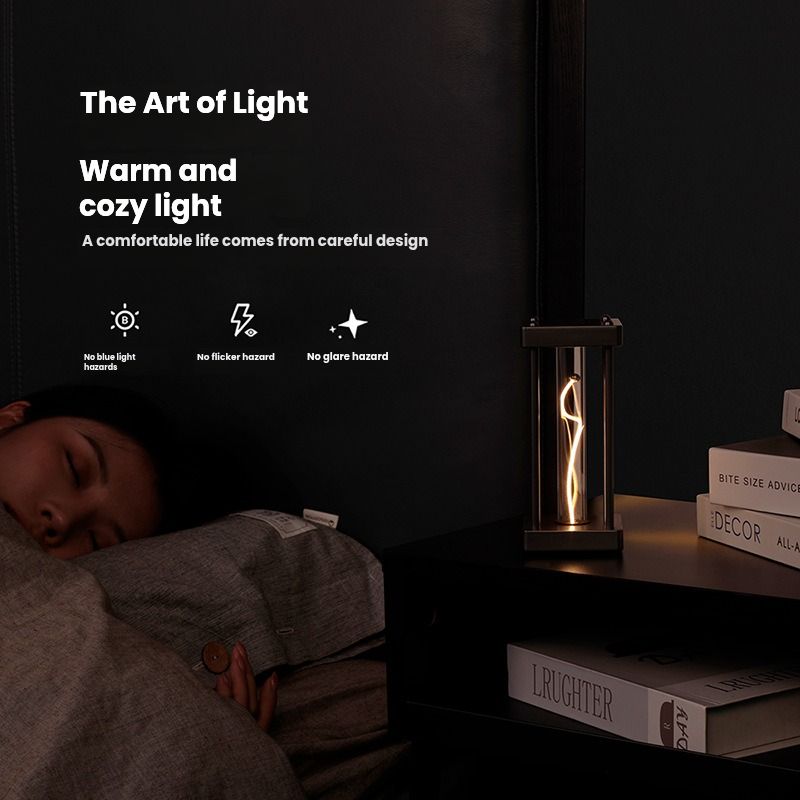 Rechargeable Square LED Night Light - Ambient Bedroom Lamp