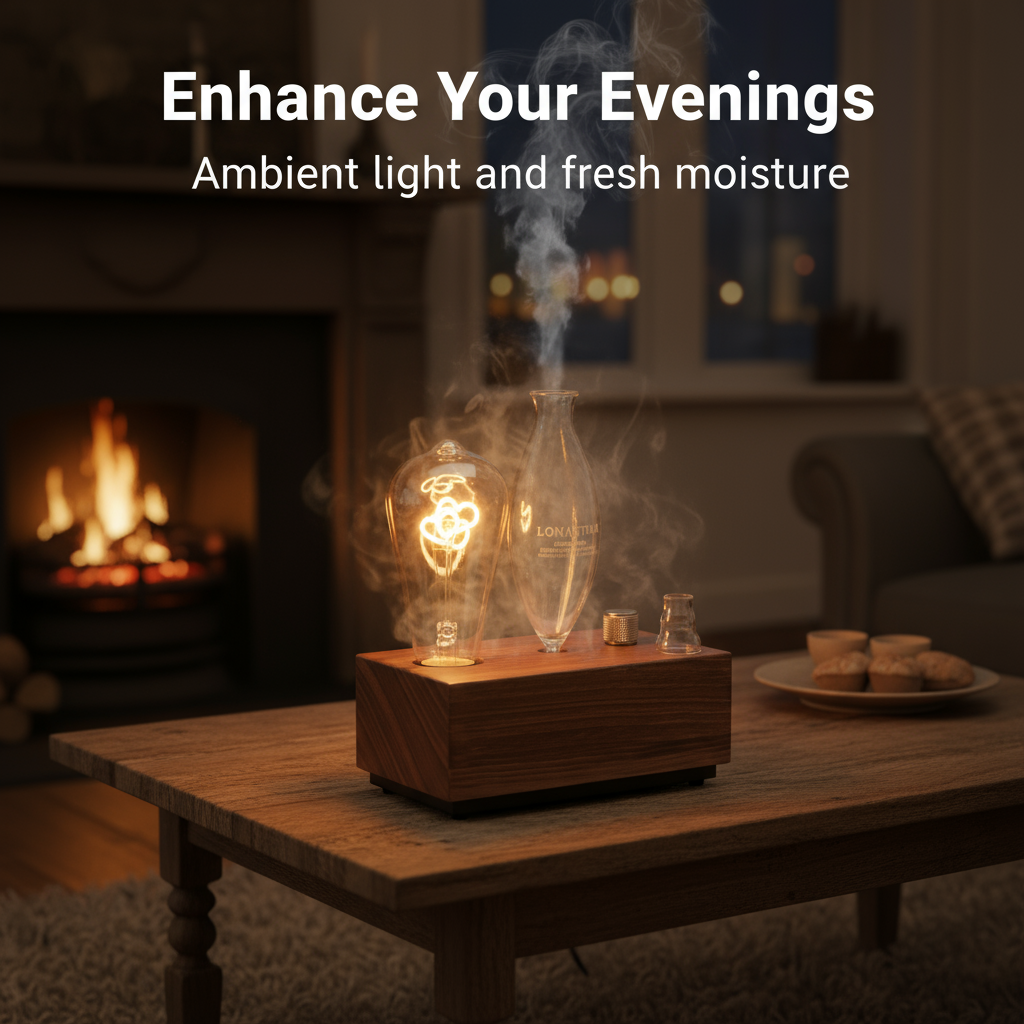 Dream Back to London Retro Heart Aromatherapy Diffuser – Vintage Cold Scent Lamp & Romantic Night Light