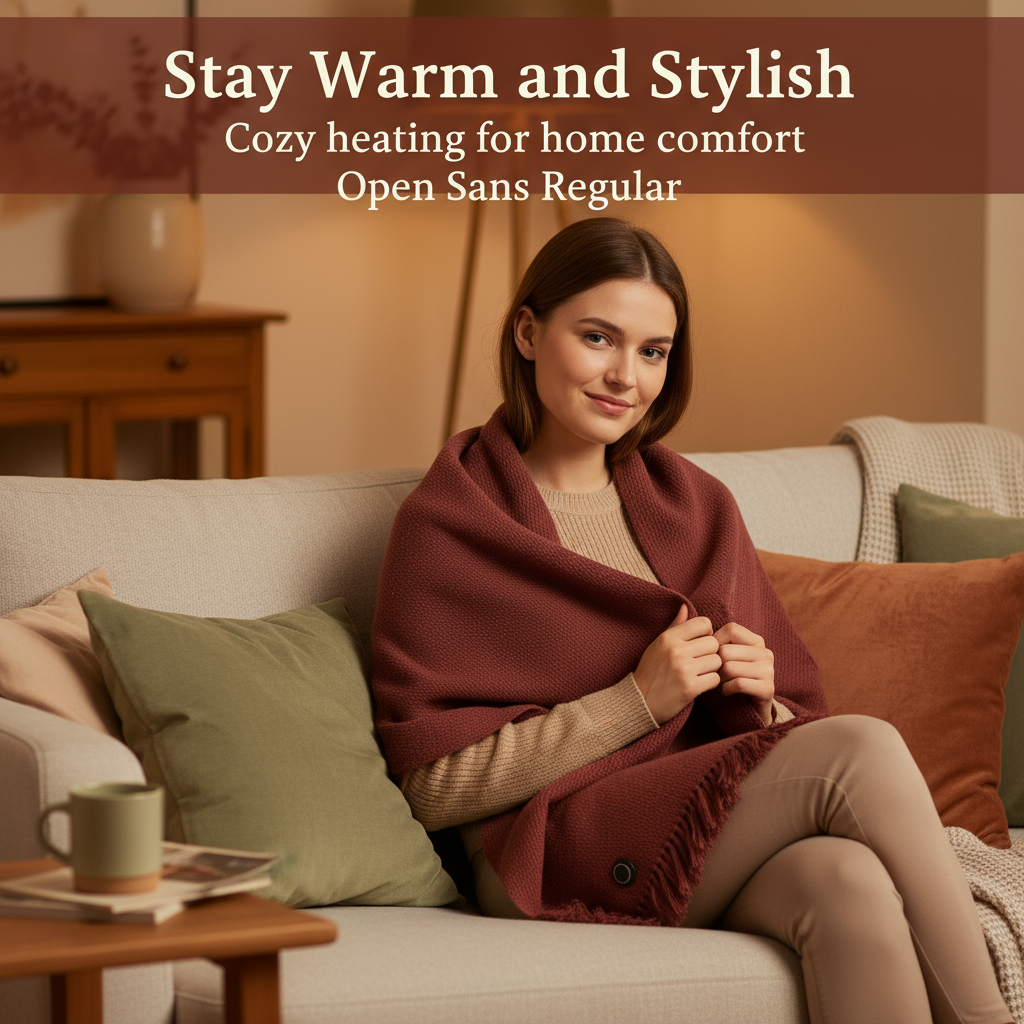 Heated Graphene Shoulder Wrap Blanket – 3-Gear USB Heated Shawl for Car, Outdoor Camping, Office & Home