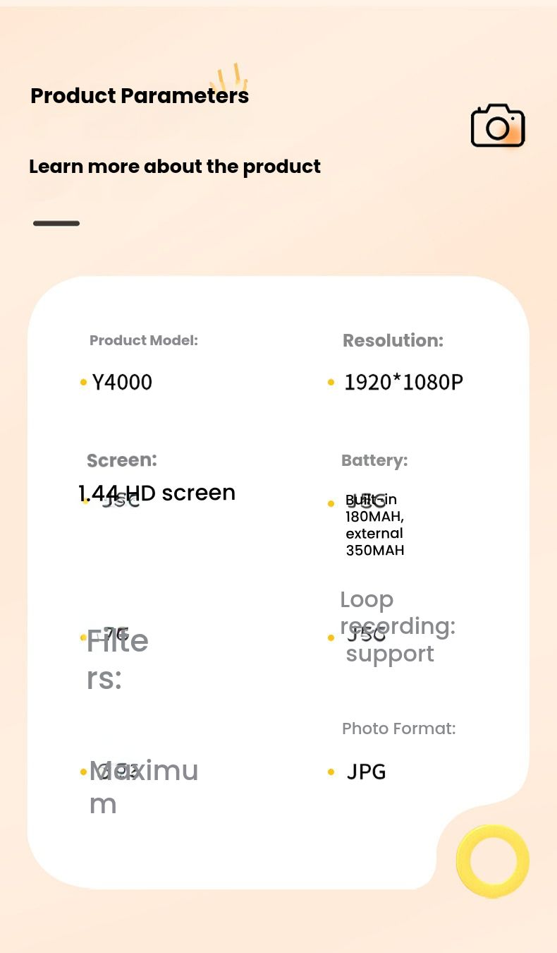 Y4000 Mini Digital Camera - Portable Vlog & Photo Companion