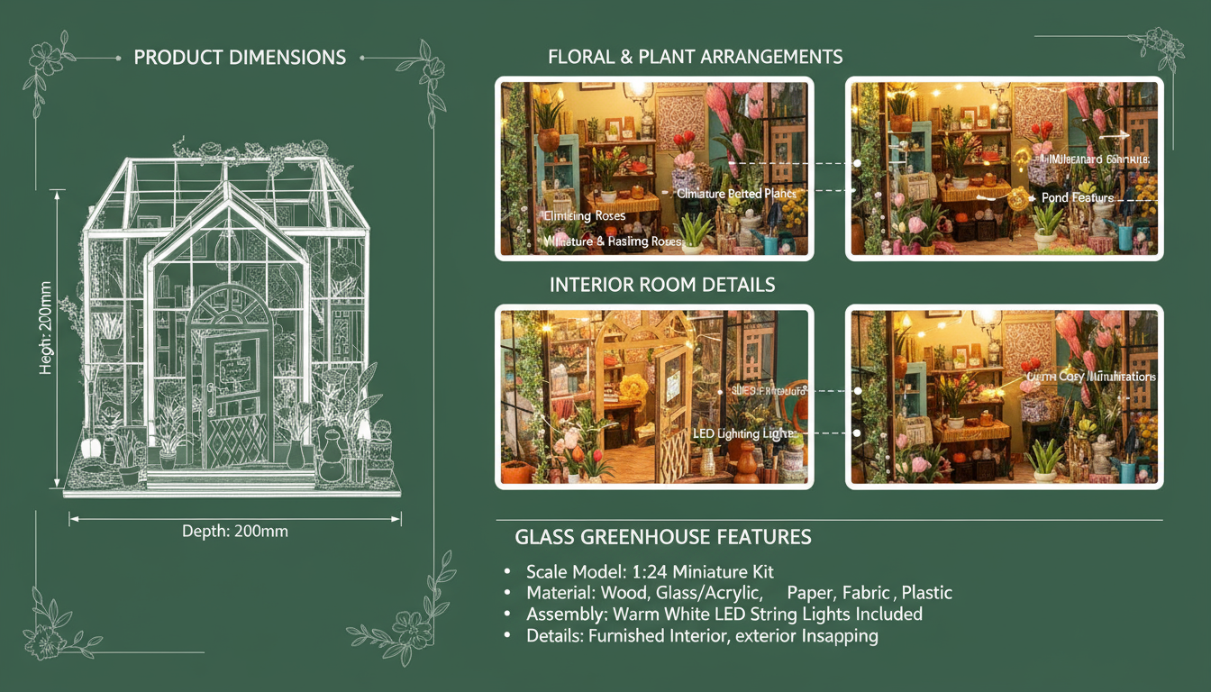 Jenny's Greenhouse DIY Miniature Dollhouse Kit