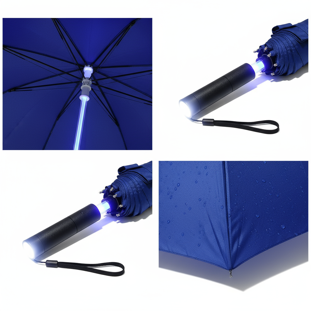 LED Illuminated Lace Umbrella - Glowing Night Safety Rain Umbrella