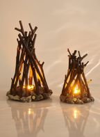 Stone Branch Campfire Lamp - Rustic LED Night Light Decor