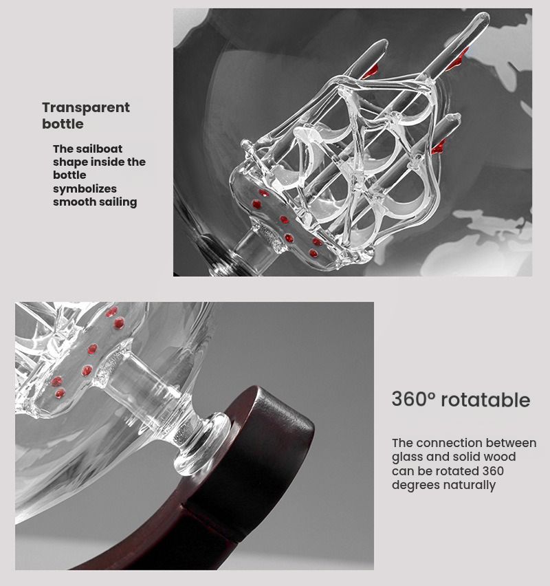 Globe Whiskey Decanter Set with Etched World Map Glasses