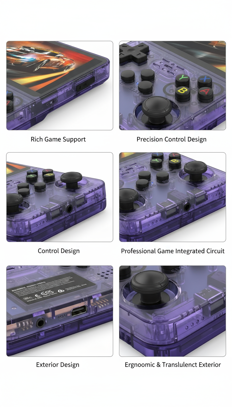 Retro Portable Handheld Game Console - Dual Joystick Emulator Player