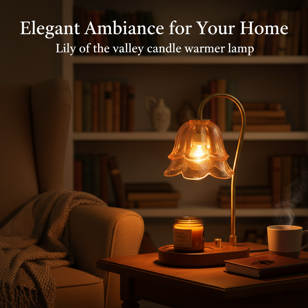 Lily of the Valley Candle Warmer Lamp – French Vintage Bellflower Wax Melter with Dimmable Halogen & Timer