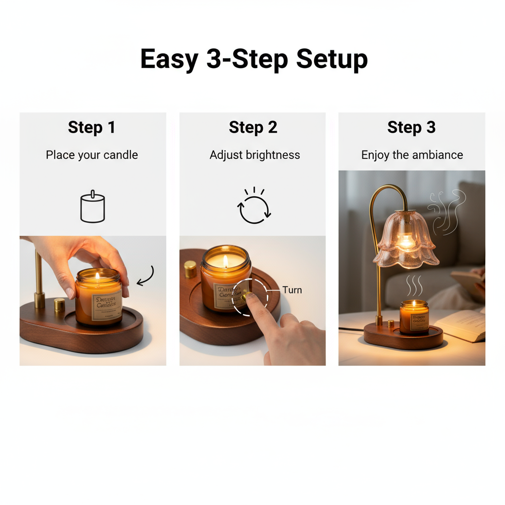 Lily of the Valley Candle Warmer Lamp – French Vintage Bellflower Wax Melter with Dimmable Halogen & Timer