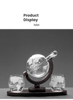 Globe Whiskey Decanter Set with Etched World Map Glasses