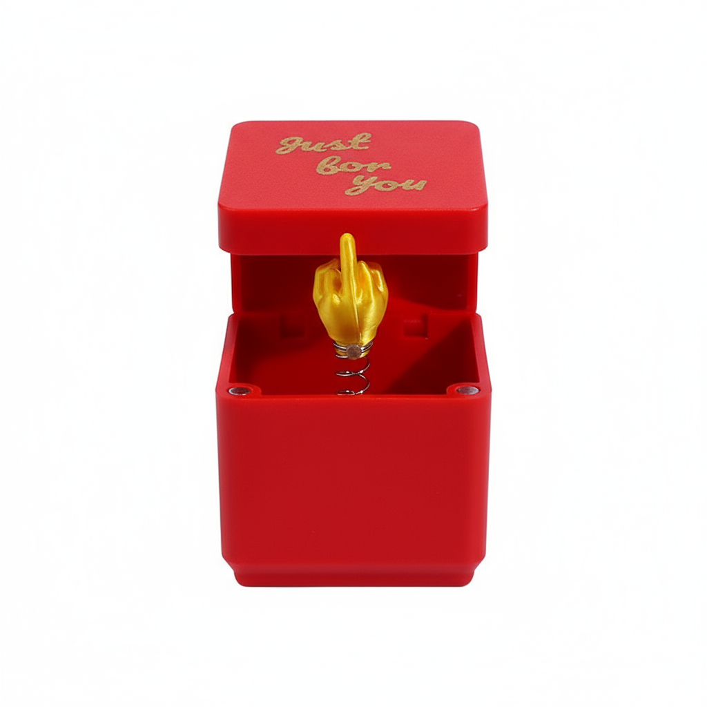 Middle Finger Prank Gift Box – Christmas Edition | Hilarious Spring-Loaded Troll Surprise
