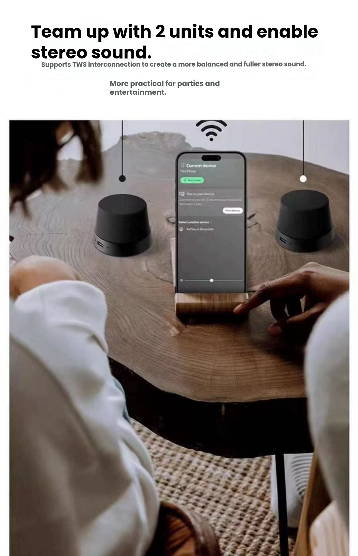 Magnetic Wireless Bluetooth Speaker with Phone Stand – Mini Portable Outdoor Waterproof Subwoofer Puck