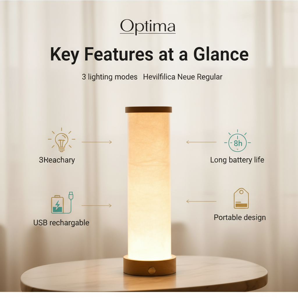 Chinese Ink Art Cylinder Night Lamp - Rechargeable LED Mood Light