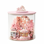 Dream Bottle DIY Miniature Magic House Kit – Enchanted Wizard's Loft & Sakura Scenery