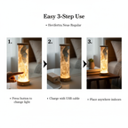 Chinese Ink Art Cylinder Night Lamp - Rechargeable LED Mood Light