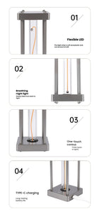 Rechargeable Square LED Night Light - Ambient Bedroom Lamp