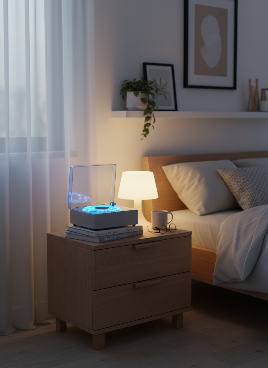 Nordic Wind Bluetooth Speaker & Record Player with White Noise & Ambient Light