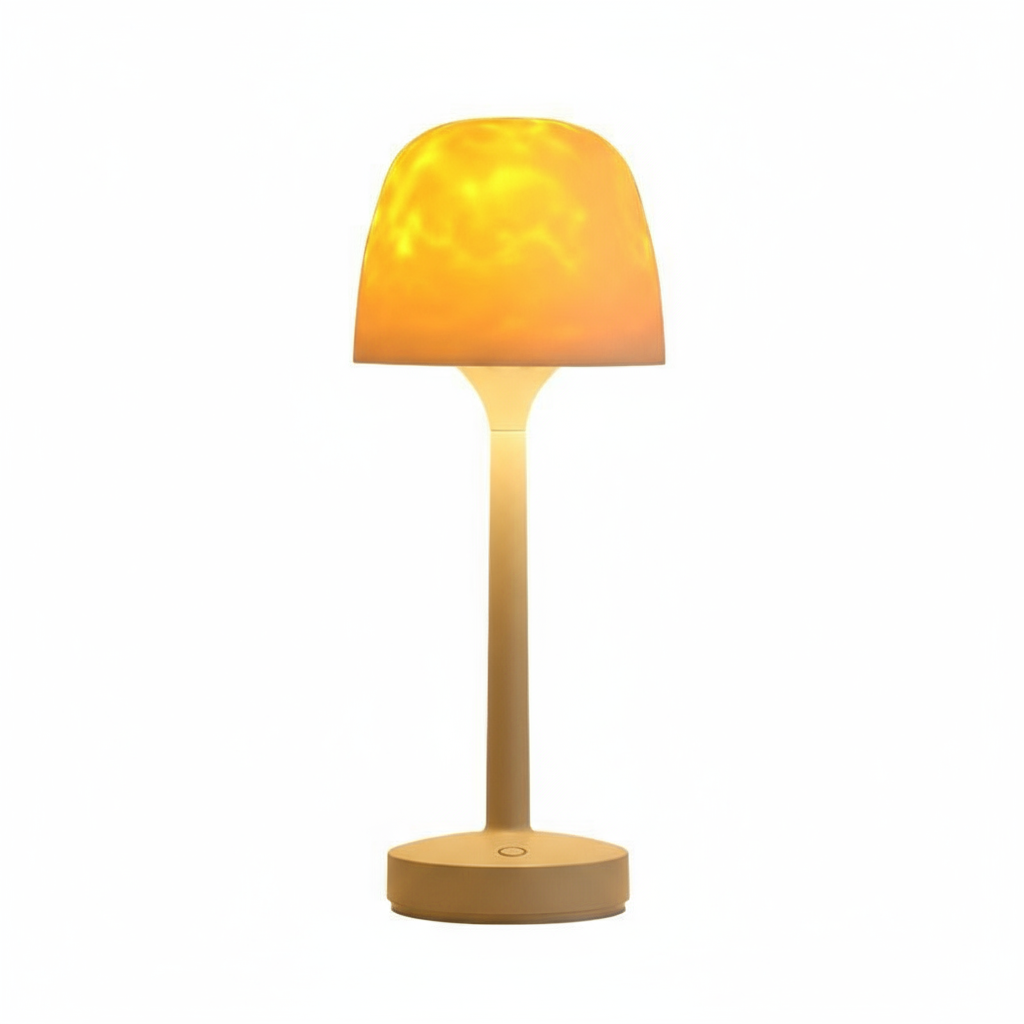 Aurora Flame Projection Desk Lamp - Rechargeable Dynamic Bedroom Night Light