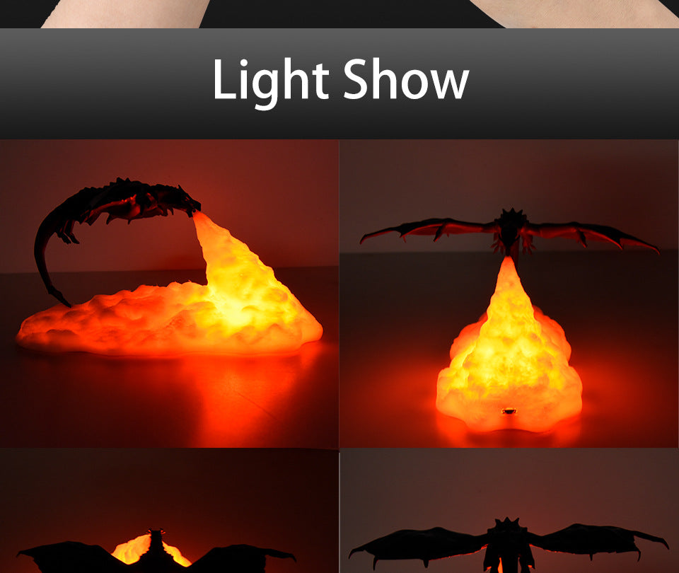 3D Fire Dragon Lamp - Ignite Your Game of Thrones Dreams!