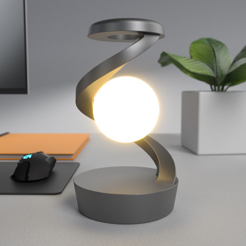 Rotating Levitating LED Desk Lamp with Wireless Charging