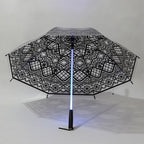LED Illuminated Lace Umbrella - Glowing Night Safety Rain Umbrella