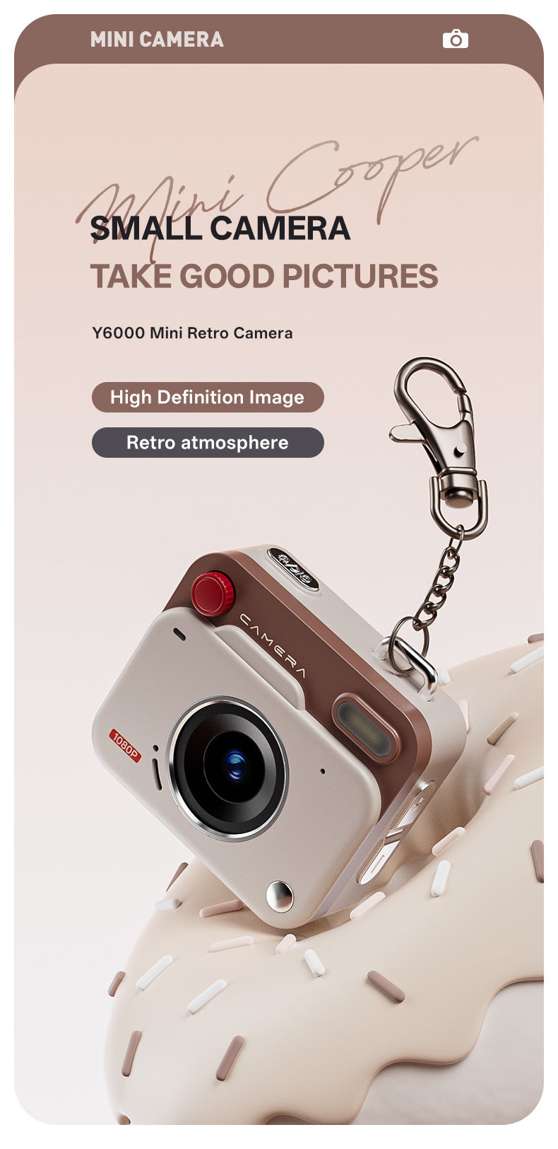 Y6000 Retro Mini Digital Camera - Vintage-Style HD Pocket Photographer
