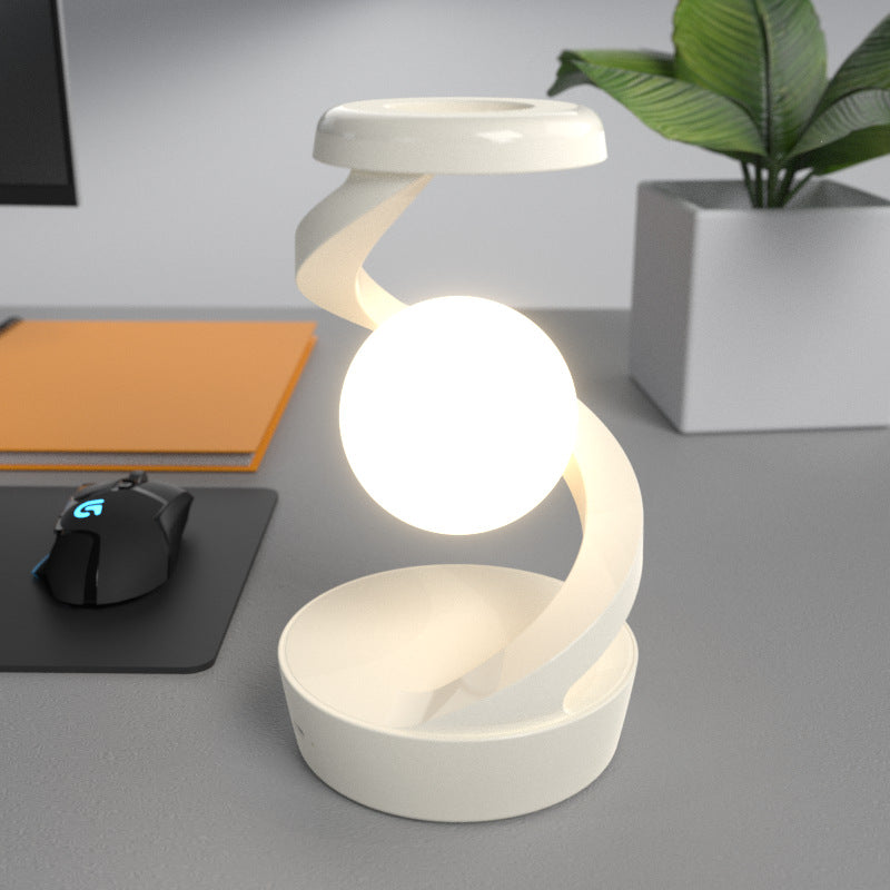 Rotating Levitating LED Desk Lamp with Wireless Charging