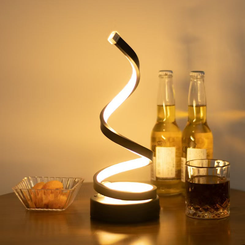 Modern Spiral Adjustable LED Desk Lamp - USB Powered